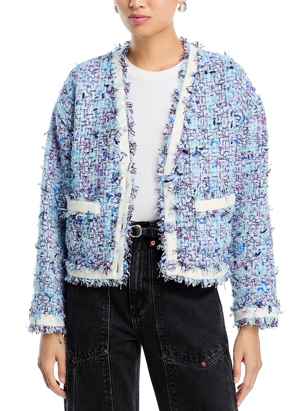 NWT Aqua Ribbon Tweed Jacket